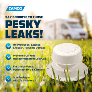 Camco Replacement All Plumbing Vent Cap w/Spring Tension Attachment, Polar White