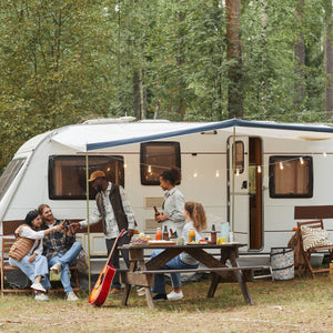 Camco Campsite Pop Up Utility Container with Liner and Zipper Close, Multicolor