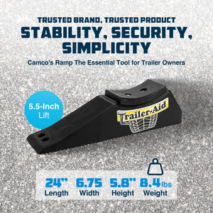 Camco Trailer Aid Camco Plus Tandem Tire Changing Ramp with 5.5 Inch Lift, Black