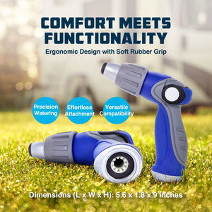 Camco 41986 Thumb Lever Flow Control Spray Nozzle with Adjustable Patterns, Blue