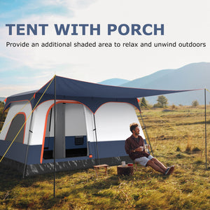 6-8 Person Camping Tent with Double Rooms and 2 Doors
