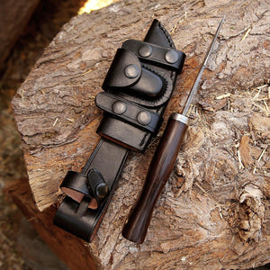 Captain Damascus Hunting Knife with Gut Hook & Exotic Wenge Wood Handle - TRAPSKI