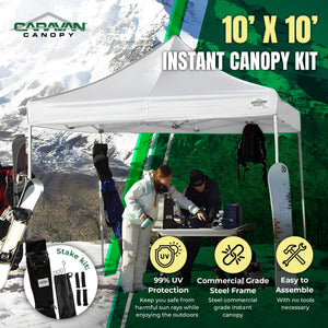 Caravan Canopy TitanShade 10 x 10 Steel Portable Instant Canopy, White (2 Pack)