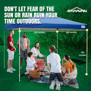 Caravan Canopy V Series 2 Pro 10' x 10' Entry Level Straight Leg Canopy, Blue
