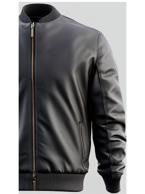Carter Black Leather Jacket - Men Leather Jacket Black