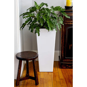 HC Companies 12 Inch Cascade Indoor or Outdoor Durable Square Planter, Black