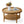31.3' Round Boho Coffee Table with Storage Shelf
