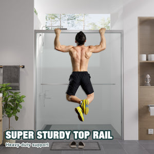 56-60"x74" Aluminum Frame Double Sliding Shower Door