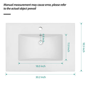 Premium Rectangular Vanity Top With Single Faucet Hole And Overflow