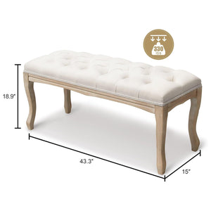 Bedroom Bench French Vintage Tufted Entryway Bench
