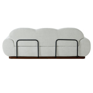 88in Round Arm Cloud Curved 3-Seater Modern Upholstered Boucle Sofa