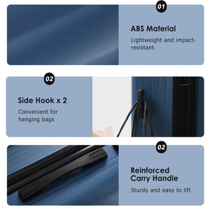 Luggage Set 3 Piece Lightweight Durable ABS Suitcases with TSA Lock