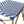 Outdoor Rattan and Aluminum French Armless Bistro Chairs Set - Navy Blue