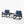 Outdoor Rocking Bistro Set Of 3, Oversized Rocking Chairs With Cushions And Side Table - Black / Blue