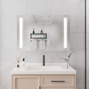 LED Medicine Cabinet With Mirror, Double Door With Defogger, Dimmer, Surface Mount