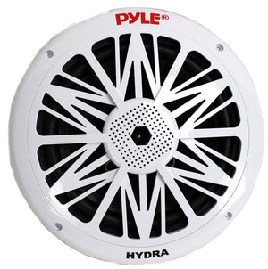 Pyle 8 Inch Poly Carbon 300 Watt 2-Way Waterproof Boat Speakers, 2 Pack, White