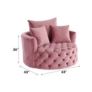 Zunyas Velvet Accent Chair With Swivel