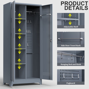 Gray And Metal Storage Cabinet