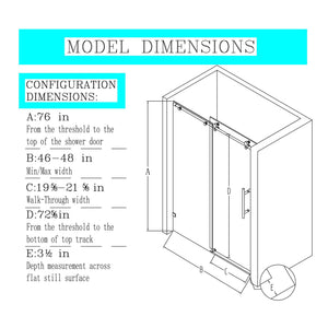 Frameless Single Sliding Soft Close Shower Doors, 5/16" Sgcc Tempered Glass