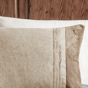 7 Piece Faux Suede Comforter Set Tan California King