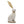 White Magnesium Rabbit Figurine with Gold Iron Ears