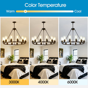 Black Wagon Wheel Chandelier 31.5 Inch Modern Farmhouse Pendant Light
