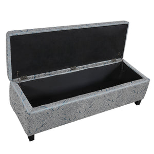 Indoor Jacquard Storage Ottoman Bench