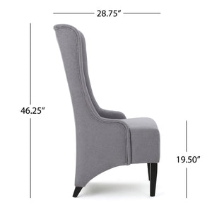 Alight Upholstered Dining Chair With High Back And Birch Wood Legs