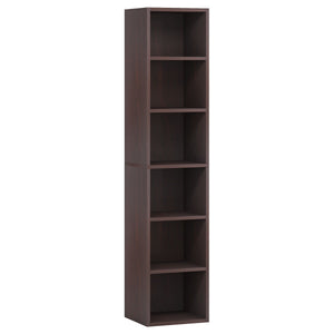 6 Tier Narrow Corner Cube Bookcase Storage, Freestanding Shelf With Open Cubes For Living Room