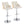 Stella - Contemporary Adjustable Barstool Stool With Swivel & Rounded T Footrest (Set of 2)