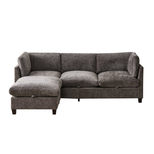 Chenille Upholstered L-Shape Sectional Couch