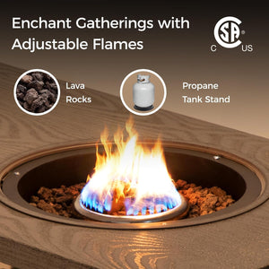 Aluminum Propane Fire Pit Table