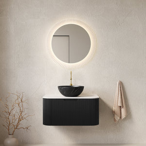 DINA 30" Bathroom Vanity & Sink with Floating Curved Edges