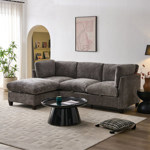 Chenille Upholstered L-Shape Sectional Couch