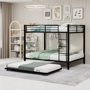 Durable Square Tube Iron Full-Size Bunk Bed