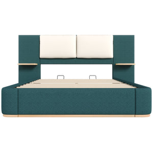 Queen Size Upholstered Platform Bed with Panel