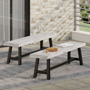 Tranquilizer Outdoor Acacia Wood Bench With Slat Panel Design