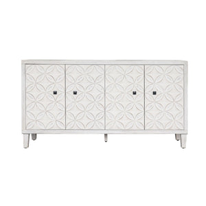 Accent Cabinet 4 Door Wooden Cabinet Sideboard Buffet Server Cabinet Storage Cabinet, For Living Room, Entryway, Hallway, Office, Kitchen And Dining Room - White Wash