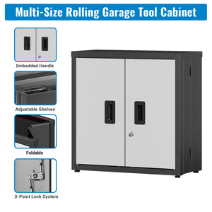 Metal Tool Garage Storage Cabinet with 2 Doors and Lock
