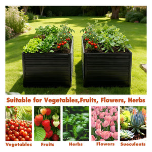 2 Pack Metal Raised Garden Bed Kit Outdoor - 8x4x2 FT Galvanized Planter Boxes Set