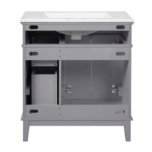 Modern Bathroom Vanity With Sink, Storage Cabinet, Soft Close Doors, Deep & Standard Drawers