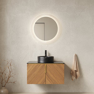 ARAI 30" Bathroom Vanity & Sink, Wall-Mounted Plywood Cabinet with Double Doors
