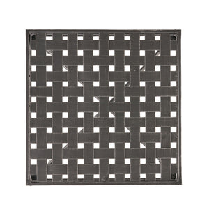 Outdoor Square Side Table with X Shaped Iron Frame - Black