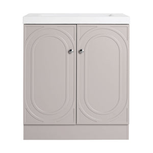 Contemporary Freestanding Bathroom Vanity With Resin Sink & Soft-Close Cabinet Doors