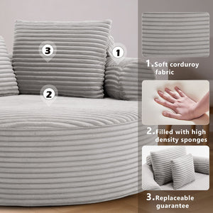 Round Sofa Bed With 3 Pillows For Living Room