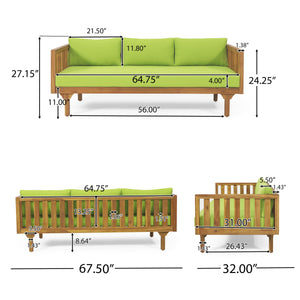 Claremont 3 Seater Daybed + Acacia Wood Table