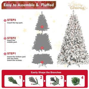 5FT Flocked Christmas Tree with 300 UL Lights