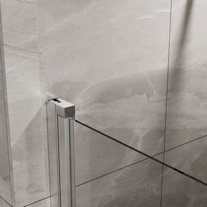 Pivot Shower Door, Tempered Glass, Semi Frameless