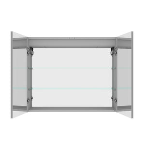 LED Medicine Cabinet With Mirror, Double Door With Defogger, Dimmer, Surface Mount