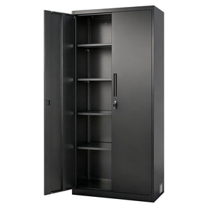 Metal Storage Cabinet, 68.9 in Lockable Steel Garage Cabinet